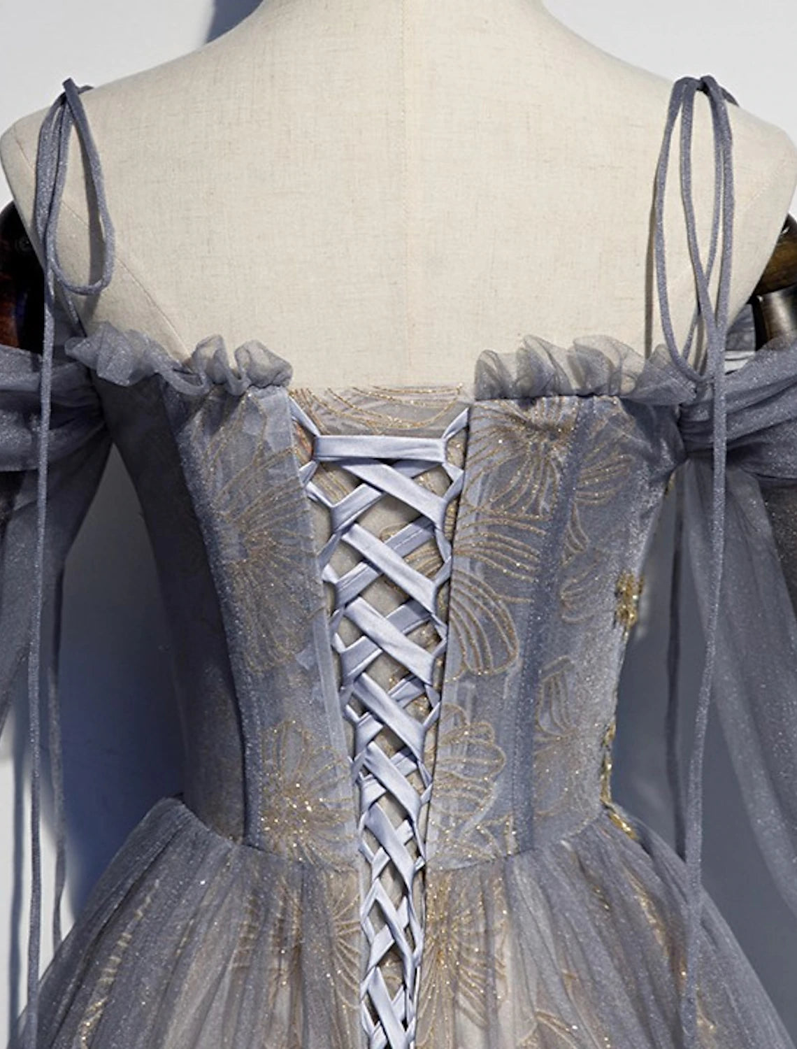 Vestidos de fiesta de corte A, brillantes, para invitados de boda, de compromiso, largo hasta el suelo, mangas 3/4, tirantes finos, tul con bordado de lentejuelas